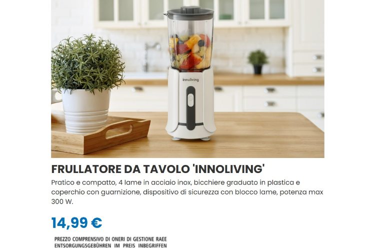frullatore da tavolo innoliving eurospin