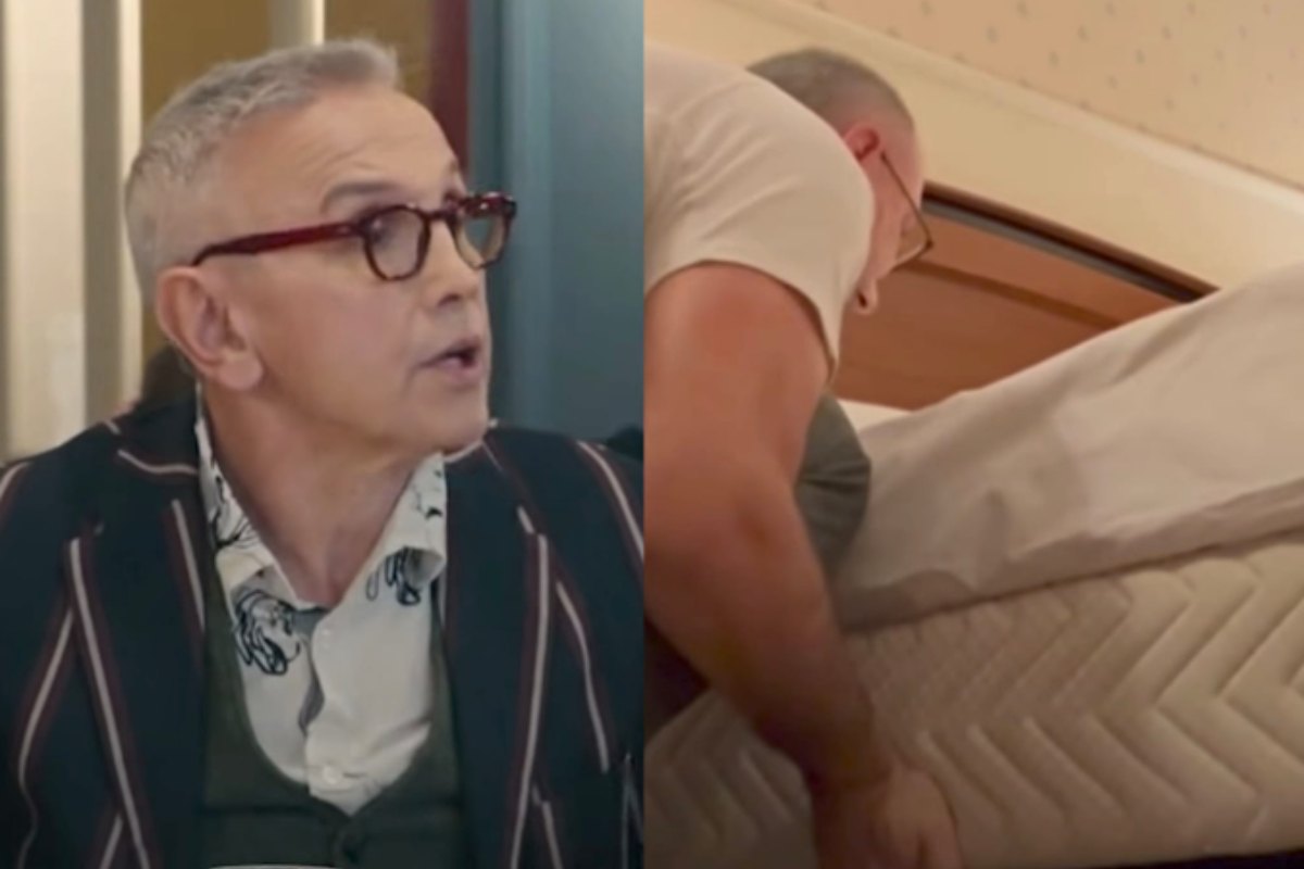 Collage di Bruno Barbieri e un concorrente di 4 Hotel