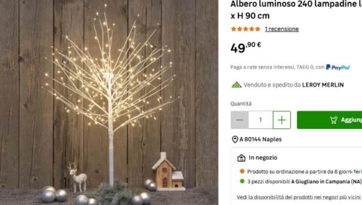 alberello illuminato di leroy merlin 