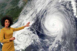 meteorologa illustra il tempo