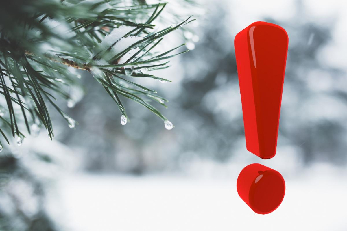 paesaggio invernale e punto esclamativo