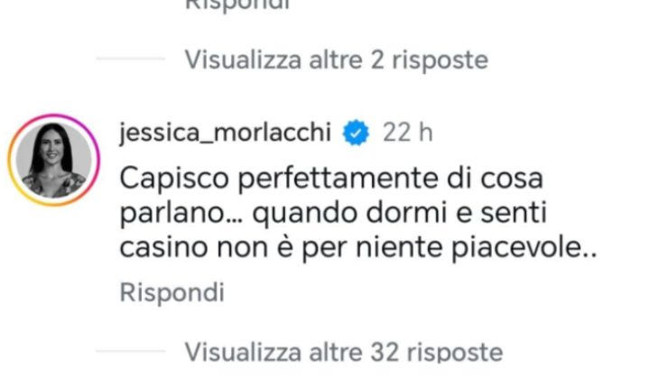 Commento Instagram di Jessica Morlacchi