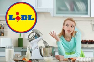 donna in cucina con robot e logo LIDL
